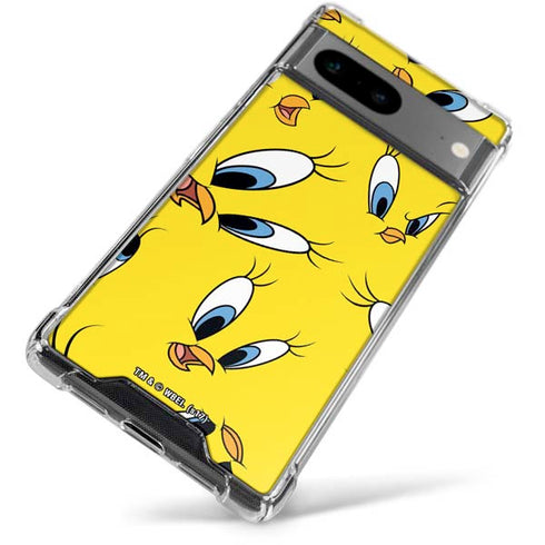 Looney Tunes Tweety Bird Super Sized Pattern Google Pixel 7a Clear Case